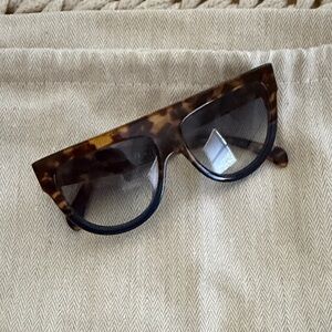 Celine Tortoiseshell and Black Cat-Eye Sunglasses